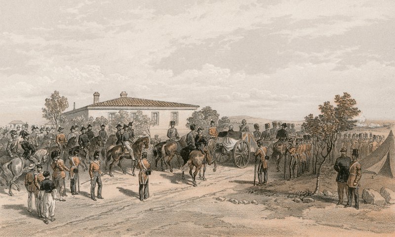 O cortejo fúnebre de Lord Raglan deixando a sede de William Crimea Simpson