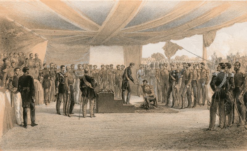 A investidura da ordem do banho na sede do exército britânico antes de Sebastopol de William Crimea Simpson