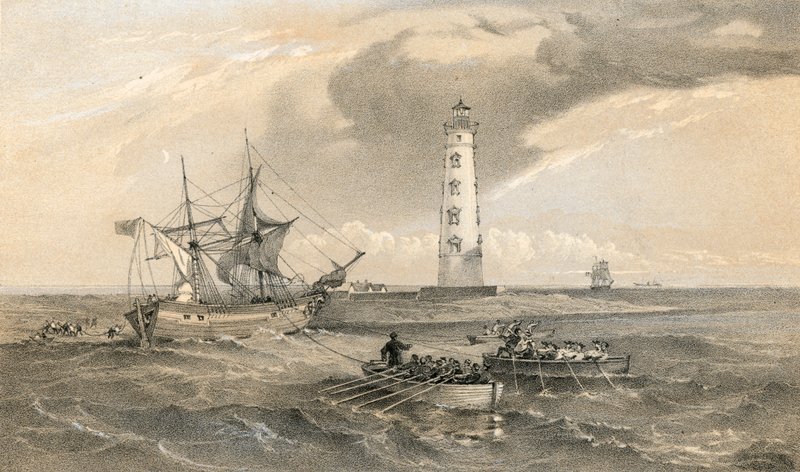 O farol no cabo Chersonese, olhando para o sul de William Crimea Simpson