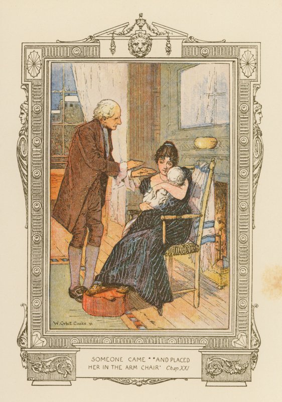 Alguém veio e colocou-a na poltrona" (litografia a cores) de William Cubitt Cooke