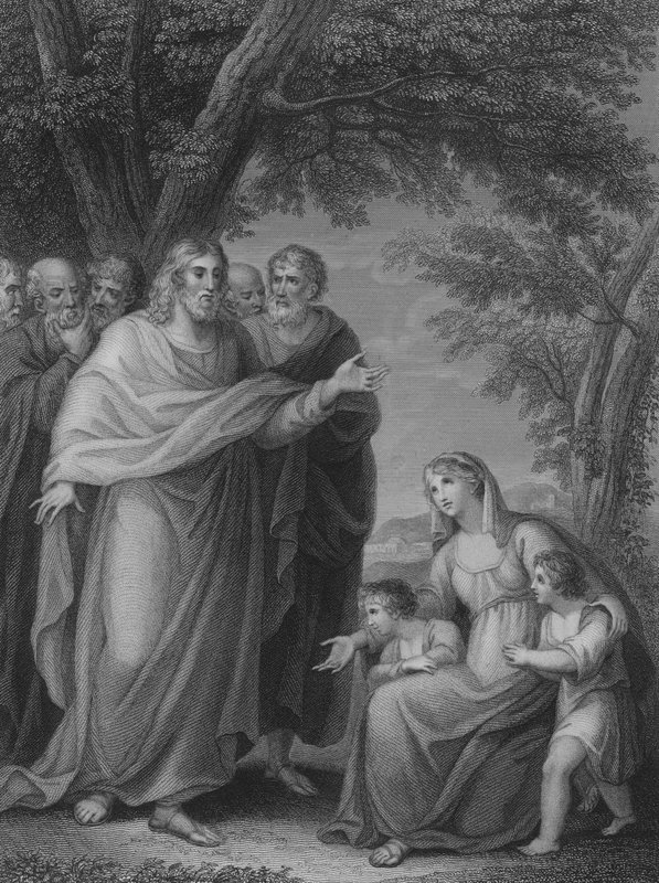 Cristo e os filhos de Zebedeu (gravura) de William Cuming