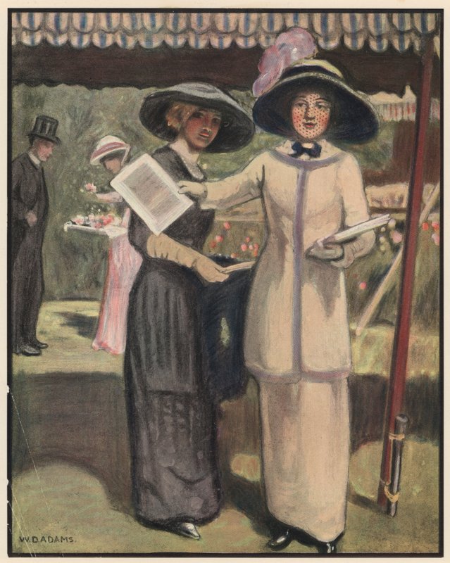 The Charity Bazaar, "Nenhuma mudança dada" (lito colorido) de William Dacres Adams