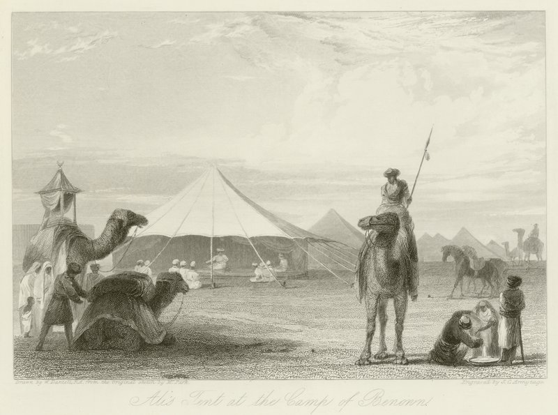 Tenda de Ali no acampamento de Benonn de William Daniell