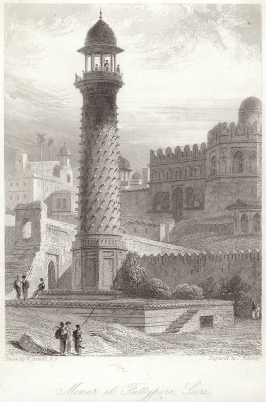 Minar na Futtypore Sicri de William Daniell