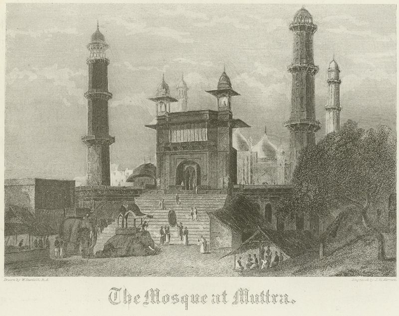A, mesquita, em, muttra de William Daniell