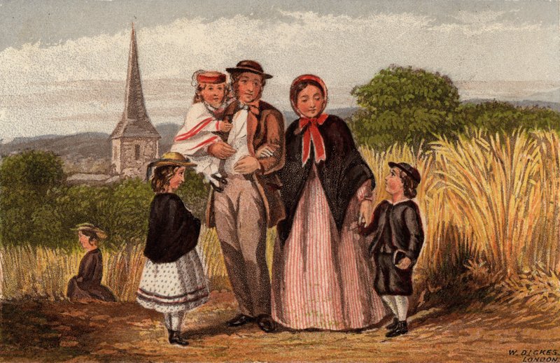Domingo de manhã: família voltando da igreja (chromolitho) de William Dickes