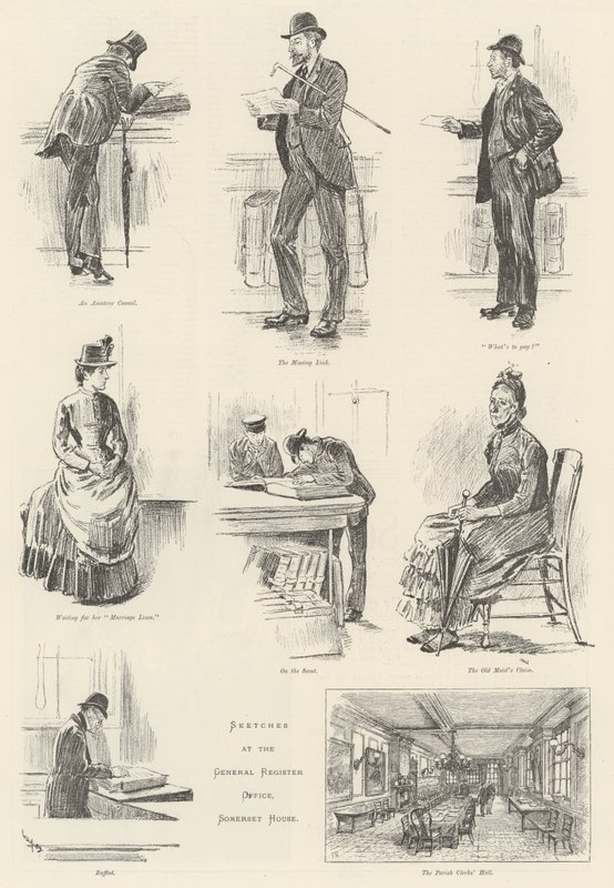 Esboços no General Register Office, Somerset House de William Douglas Almond