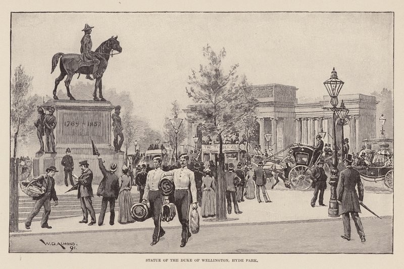 Estátua do Duque de Wellington, Hyde Park (gravura) de William Douglas Almond