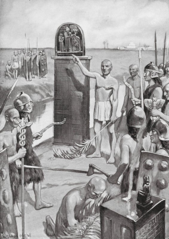 Delimitação dos limites de Lagash (litografia) de William Edward (after) Wigfull