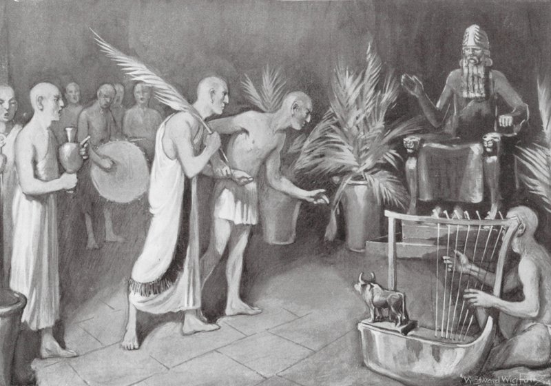 O culto de Ningirsu (litografia) de William Edward (after) Wigfull
