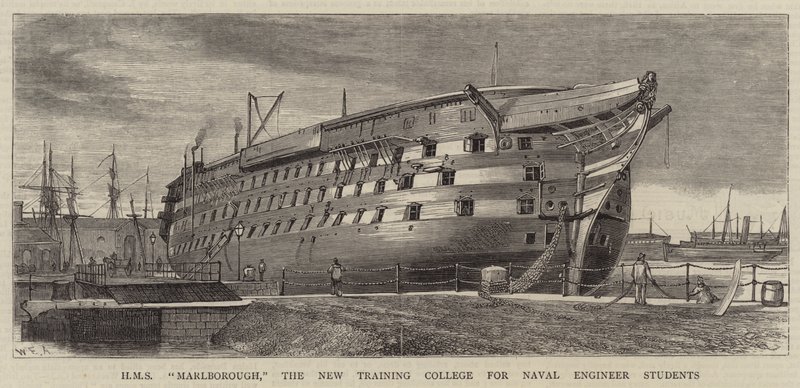 HMS Marlborough, a nova escola de formação de estudantes de engenharia naval de William Edward Atkins