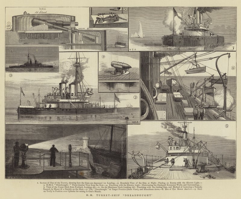 Dreadnought do Turret-Navio de HM de William Edward Atkins