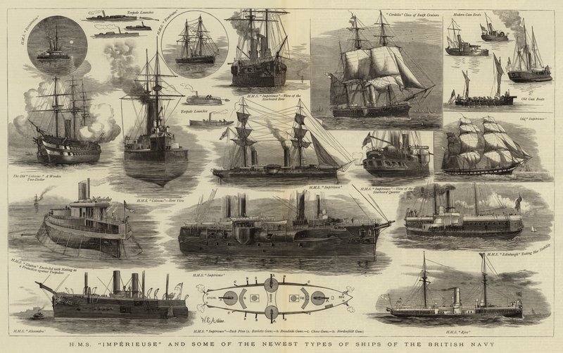 HMS Imperieuse e alguns dos mais recentes tipos de navios da marinha britânica de William Edward Atkins