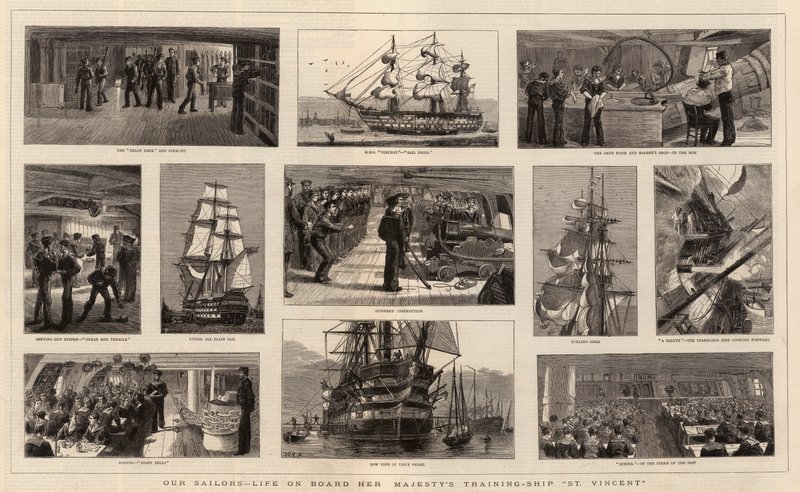 Nossos marinheiros, vida a bordo de seu navio de treinamento de majestade São Vicente de William Edward Atkins