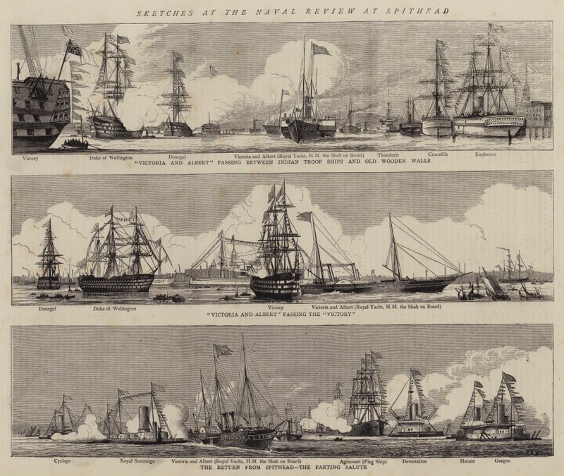 Esboços na Revista Naval na Spithead (gravura) de William Edward Atkins