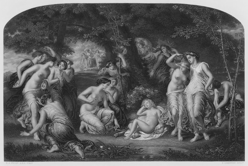 Desarmamento de Cupido, da foto da Coleção Real (gravura) de William Edward Frost
