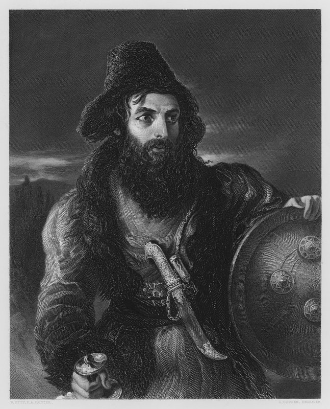 Um guerreiro persa, da foto na Galeria Vernon (gravura) de William Etty