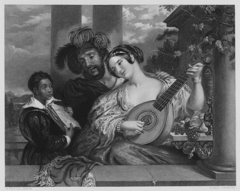 O Duett, a partir da foto na Galeria Vernon (gravação) de William Etty
