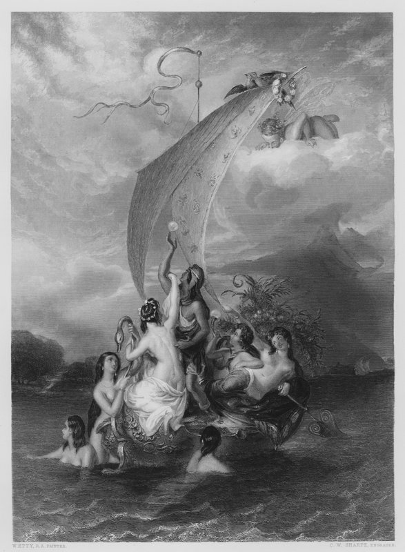 Juventude e Prazer, da foto na Galeria Vernon (gravura) de William Etty