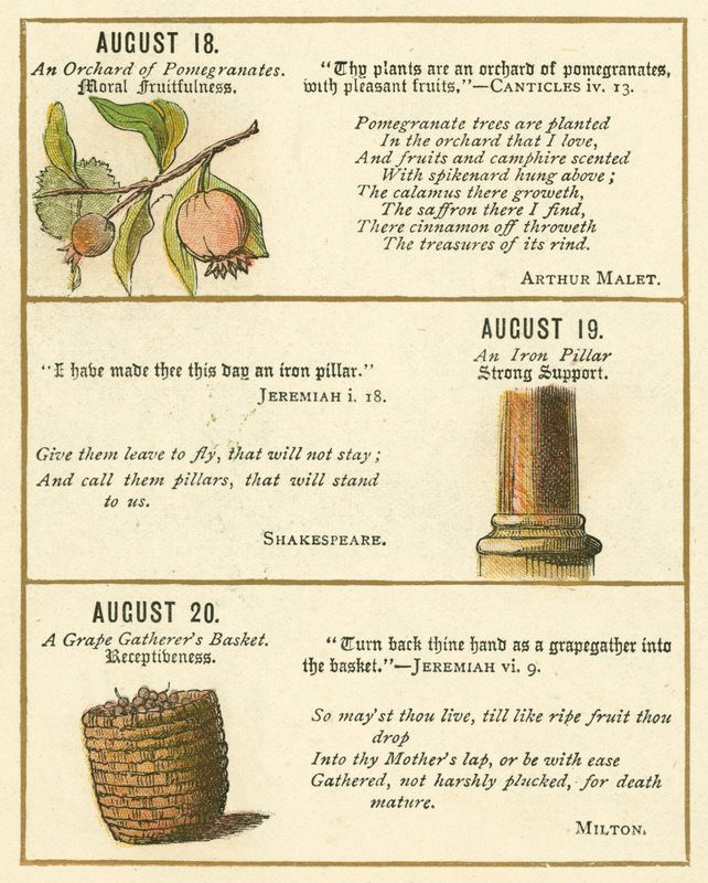 Página do Livro de Aniversário do Emblema da Bíblia (litografia a cores) de William Foster