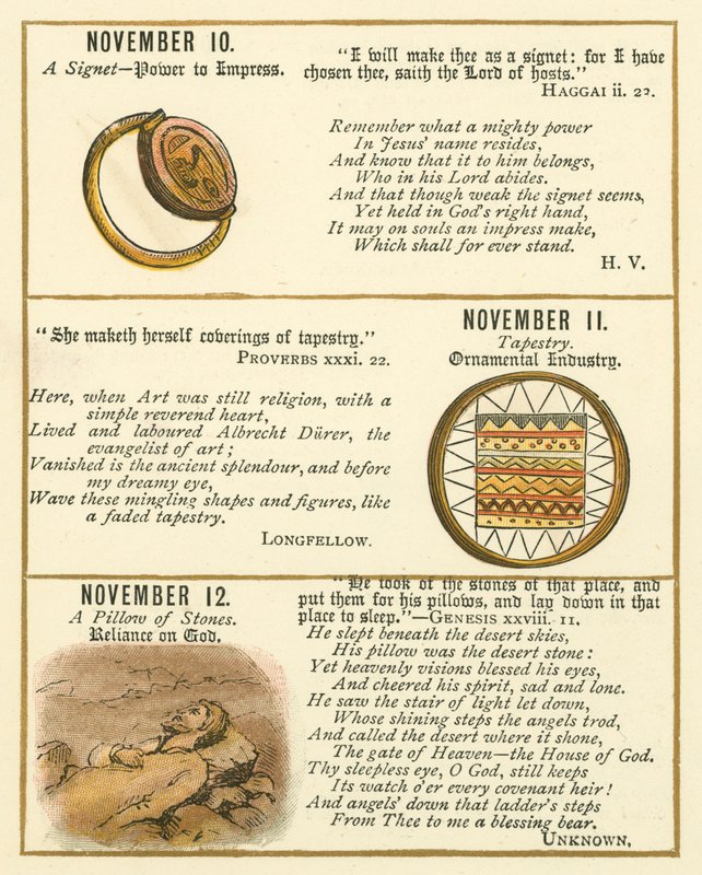 Página do Livro de Aniversário do Emblema da Bíblia (litografia a cores) de William Foster