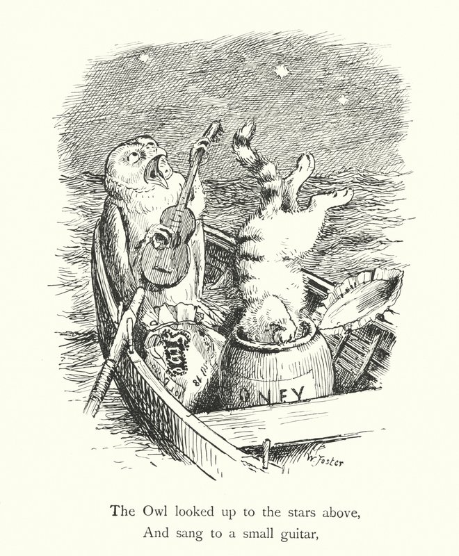 A Coruja e o Gato Maricas (gravura) de William Foster
