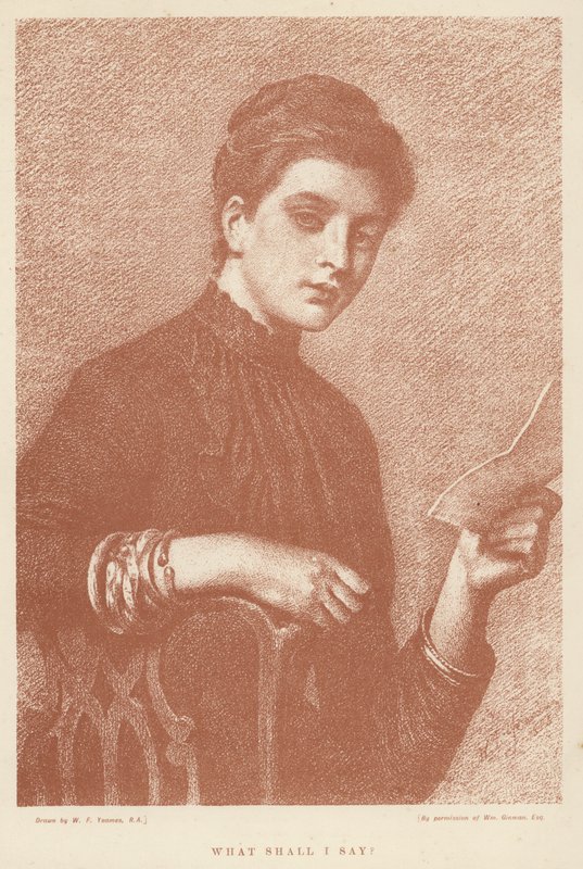 Oque eu devo dizer? (lito) de William Frederick (after) Yeames