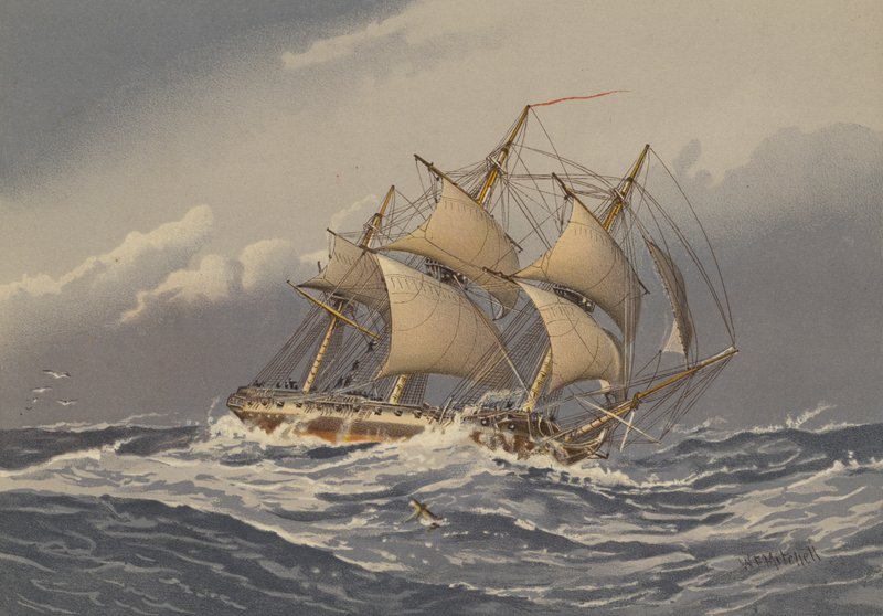 Uma fragata de 28 pistolas, cerca de 1794 de William Frederick Mitchell