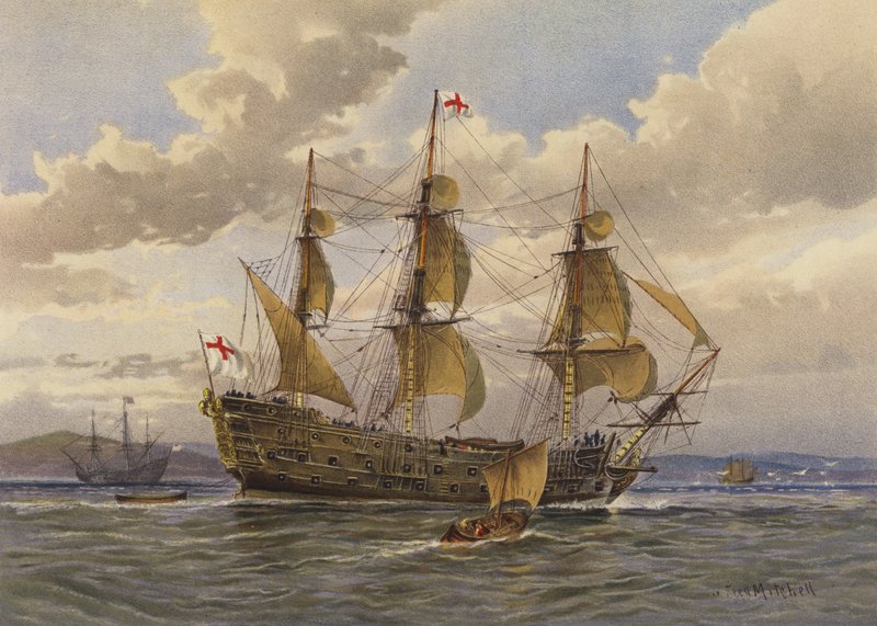 Navio de batalha, cerca de 1650 de William Frederick Mitchell