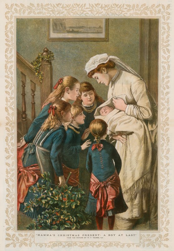 Presente de Natal de mamãe: Um menino no final de William Frederick Yeames