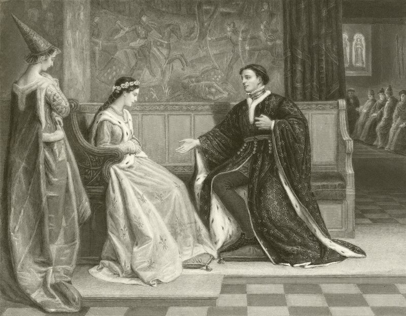 A cortejação do rei Henrique V de William Frederick Yeames