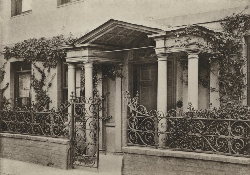 Porta, Arcaded Porch em Wimborne, Dorset (foto a p/b) de William Galsworthy Davie