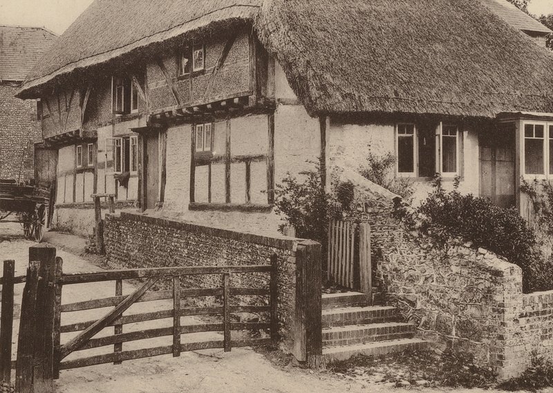 Farm House, Bury, West Sussex (fotografia a preto e branco) de William Galsworthy Davie