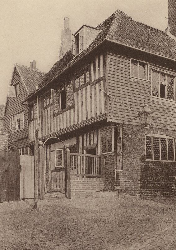 Mermaid Inn, Rye, Sussex (fotografia a preto e branco) de William Galsworthy Davie