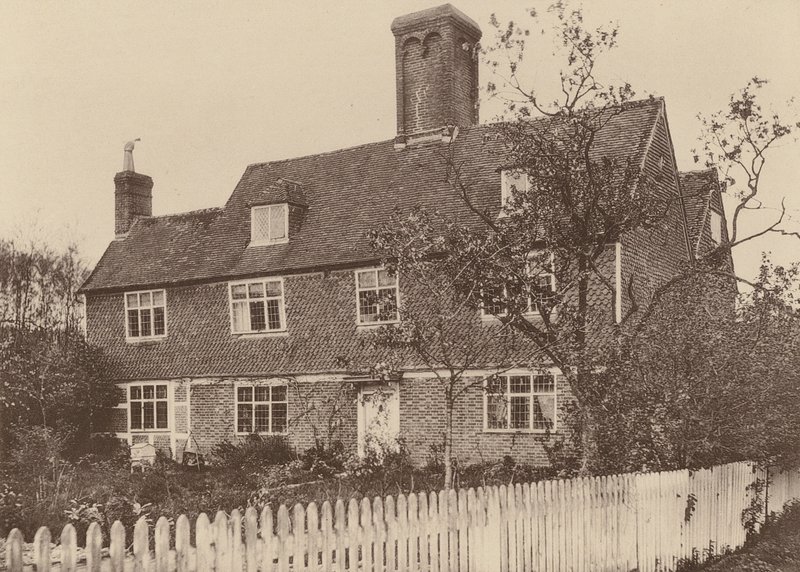 Swiggshole Farmhouse, Horsmonden, Kent (fotografia a preto e branco) de William Galsworthy Davie