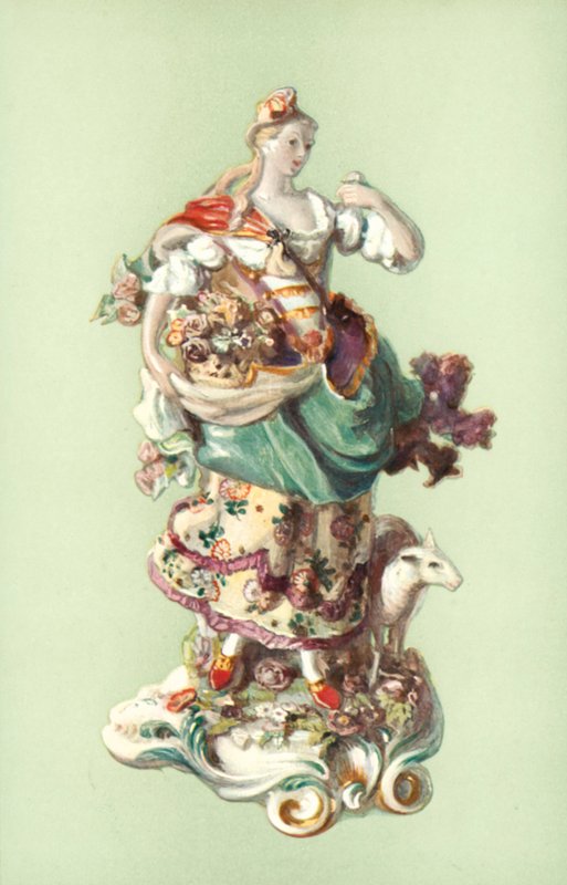 Figura de uma Pastorinha, Chelsea (cor litho) de William Gibb