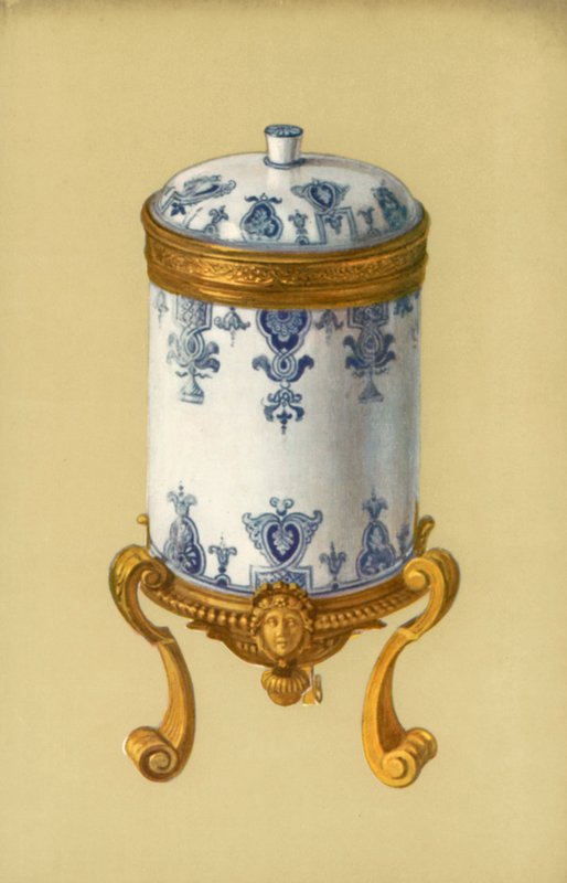 Toilette-pot, St Cloud, com Ormolu Mount (cor litho) de William Gibb