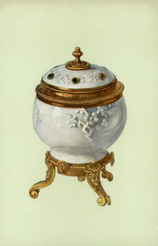 Vaso, Porcelana Fuchien, com Louis XIV, Monte Prata dourado (cor litho) de William Gibb