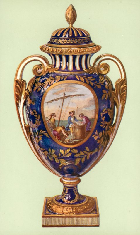 Vaso, Sevres, bleu de roi, dado por Gustavus III a Catarina II (cor litho) de William Gibb