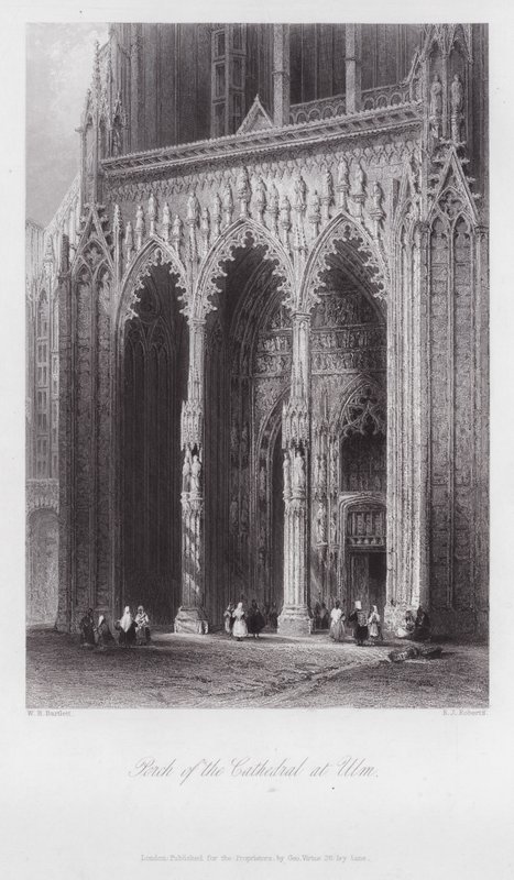 Pórtico da Catedral de Ulm (gravura) de William H. Bartlett