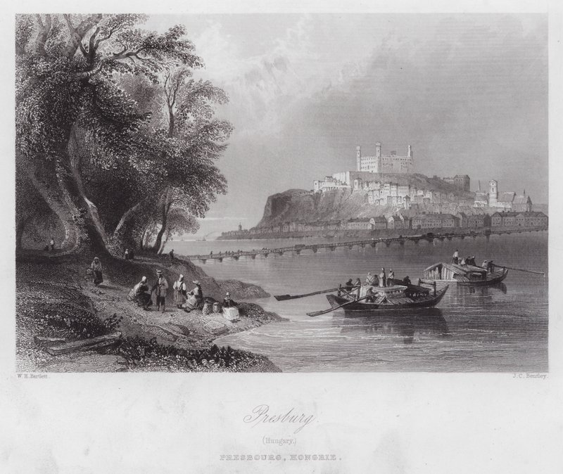 Presburg, Hungria (gravura) de William H. Bartlett