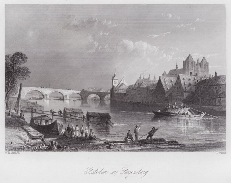 Ratisbon ou Regensberg (gravura) de William H. Bartlett