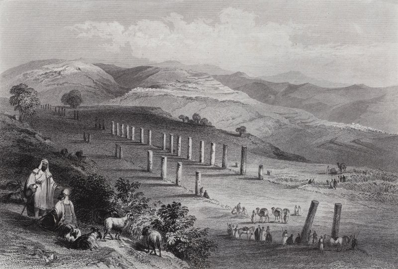 Sebaste, A Cidade Antiga de Samaria (gravura) de William H. Bartlett