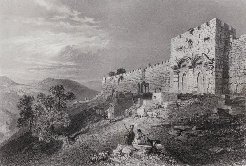 The Golden Gate, Jerusalém (gravura) de William H. Bartlett