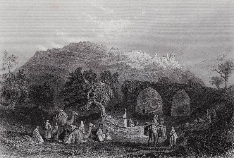 O Monte da Samaria (gravura) de William H. Bartlett