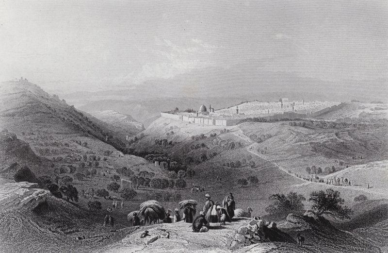 O Monte das Oliveiras e Jerusalém, do Nordeste de William H. Bartlett
