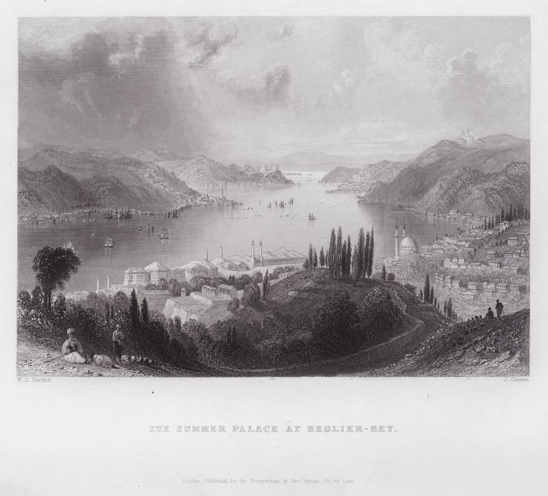 O Palácio de Verão no Beglier-Bey (gravura) de William H. Bartlett