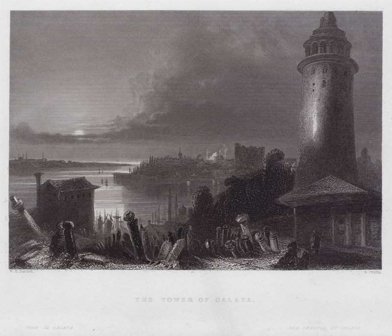 A Torre de Galata (gravura) de William H. Bartlett