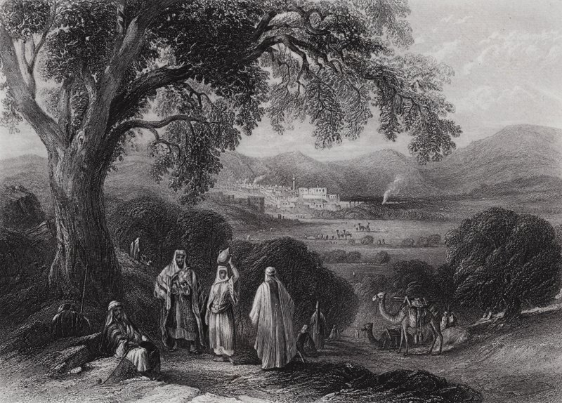 Vale de Nazaré (gravura) de William H. Bartlett