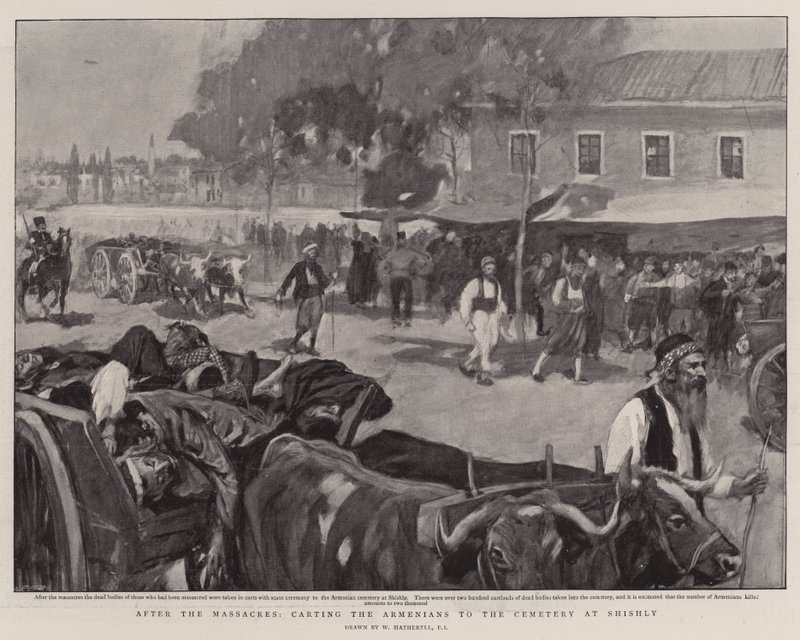 Depois dos massacres, levando os armênios ao cemitério de Shishly de William Hatherell